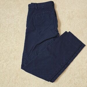 GAP Womens Navy Blue Polka Dot Slim Crop Pants Size 4 Business Casual